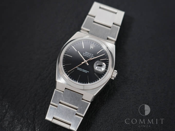 ロレックス デイトジャスト オイスタークォーツ Ref.17000 ステンレススチール ブラック文字盤 オイスターブレスレット 中古 efqa8wce
