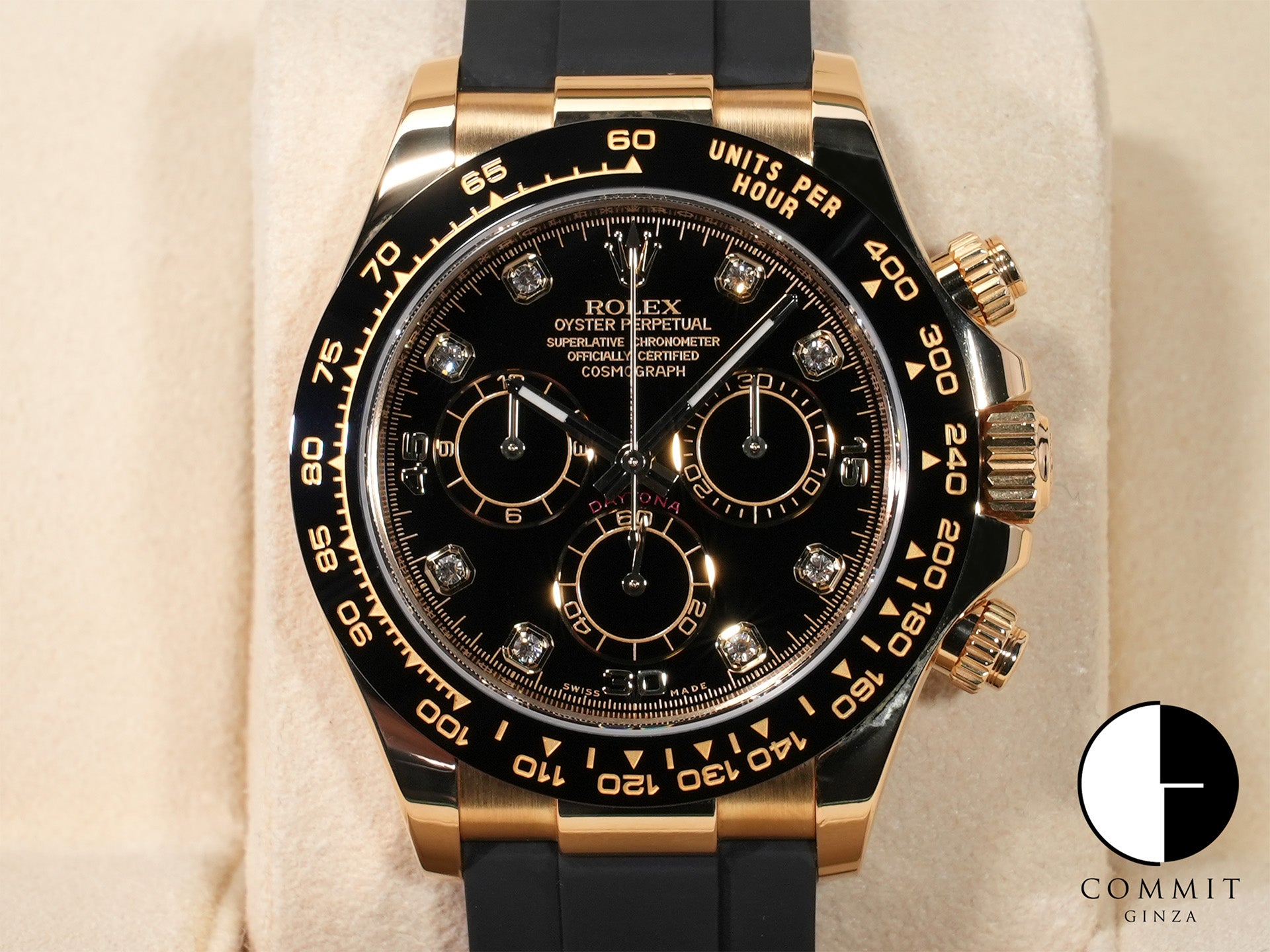 ロレックス デイトナ Ref.116518LN イエローゴールド ブラックx8Pダイヤ文字盤 美中古 wk4usgo7