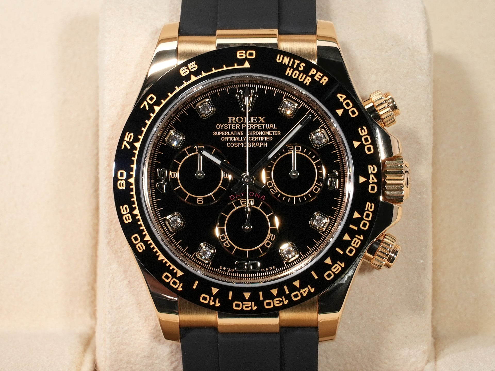 ロレックス デイトナ Ref.116518LN イエローゴールド ブラックx8Pダイヤ文字盤 美中古 wk4usgo7