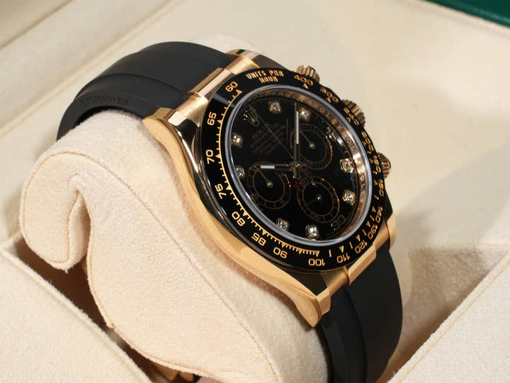 ロレックス デイトナ Ref.116518LN イエローゴールド ブラックx8Pダイヤ文字盤 美中古 wk4usgo7