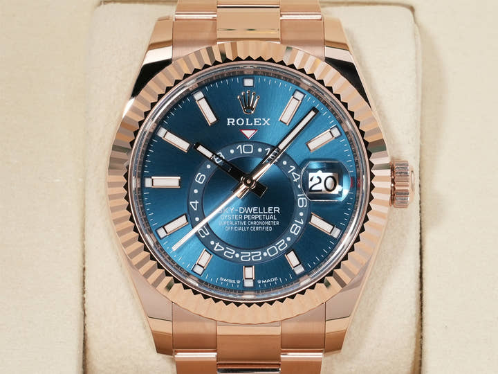 ロレックス スカイドゥエラー Ref.336935 エバーローズゴールド ブルーグリーン文字盤 オイスターブレスレット 未使用 skke4cr3
