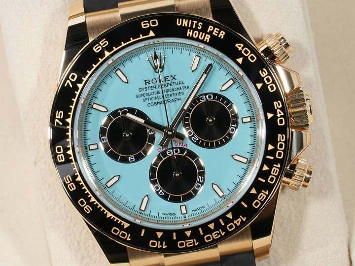 Rolex Daytona Ref. 126518LN Yellow Gold Turquoise Blue Dial Unused sjottbdh