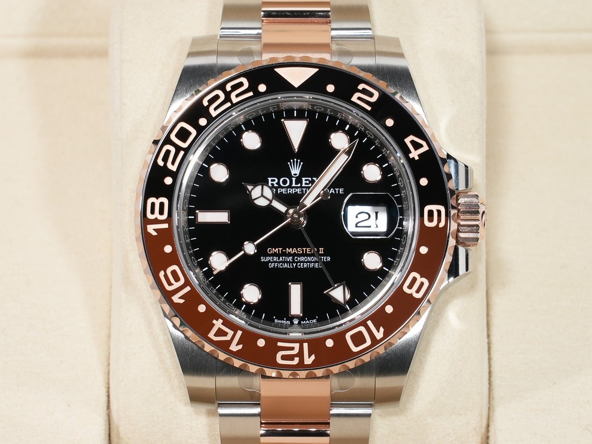 ロレックス GMTマスターII Ref.126711CHNR ステンレススチール/エバーローズゴールド ブラック文字盤 オイスターブレスレット 未使用 cj29d8vc