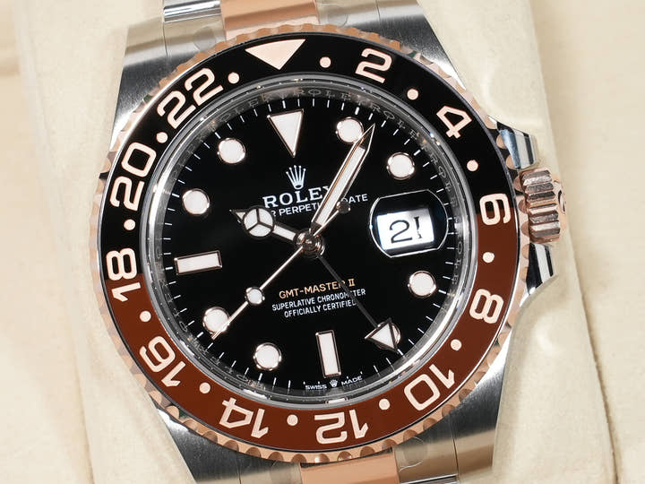 ロレックス GMTマスターII Ref.126711CHNR ステンレススチール/エバーローズゴールド ブラック文字盤 オイスターブレスレット 未使用 cj29d8vc
