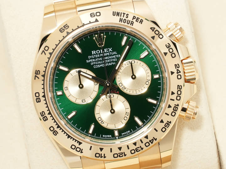 ロレックス デイトナ Ref.126508 イエローゴールド グリーン文字盤 未使用 xpdcy3ak