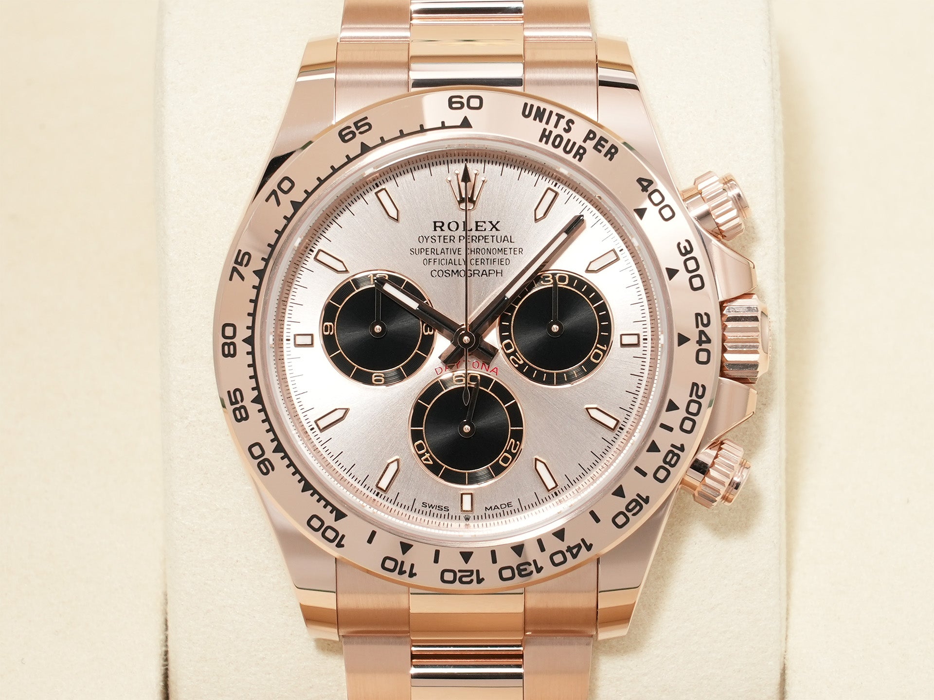 ロレックス デイトナ Ref.126505 エバーローズゴールド サンダストxブライトブラック文字盤 未使用 9e9widot