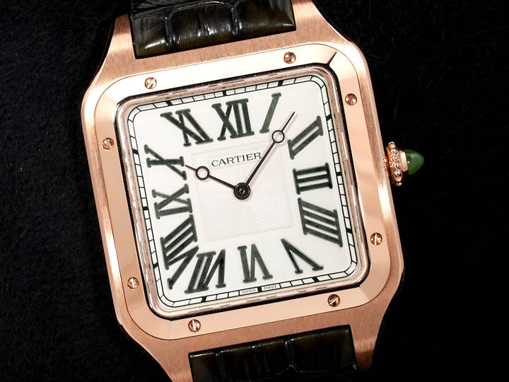 カルティエ サントス デュモン XL Ref.WGSA0083 ピンクゴールド ベージュ文字盤 極美品 pqbqu6vf
