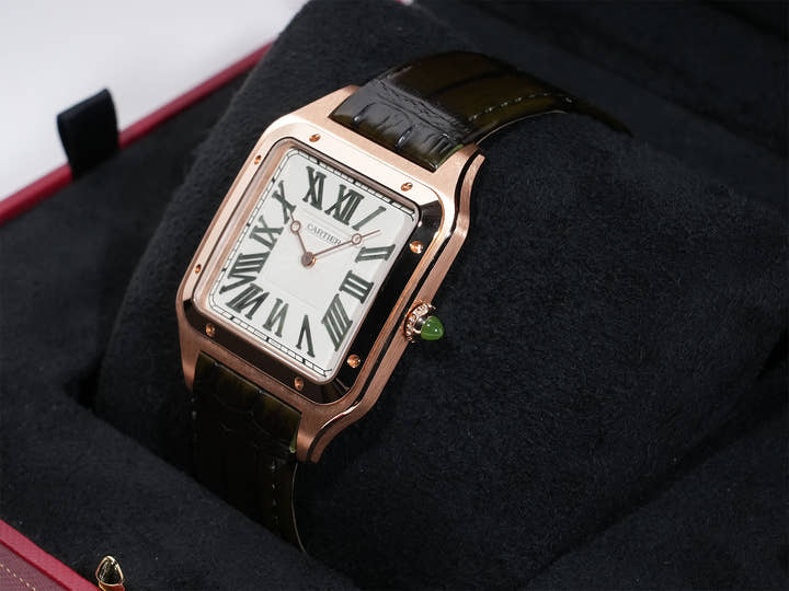 カルティエ サントス デュモン XL Ref.WGSA0083 ピンクゴールド ベージュ文字盤 極美品 pqbqu6vf
