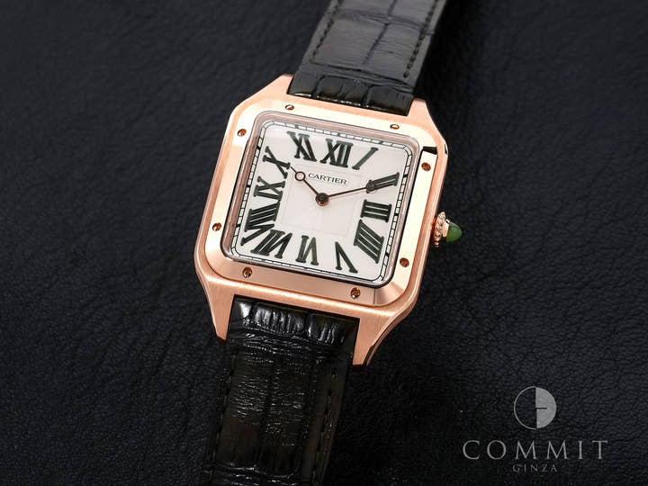 カルティエ サントス デュモン XL Ref.WGSA0083 ピンクゴールド ベージュ文字盤 極美品 pqbqu6vf
