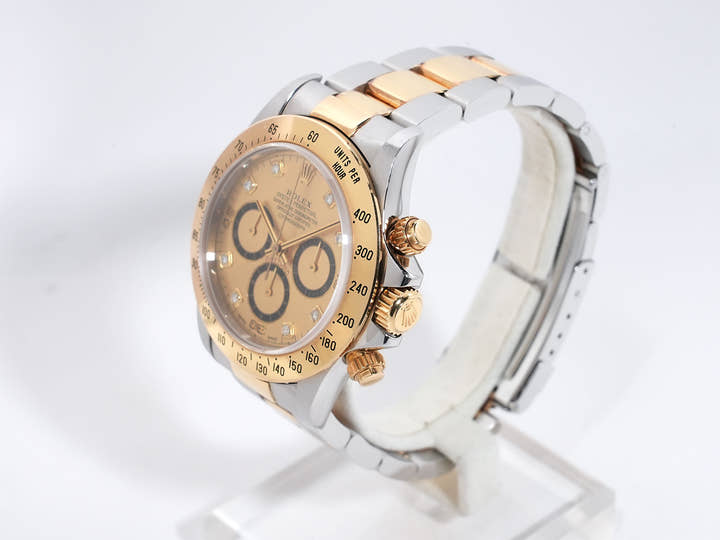 ロレックス デイトナ エルプリメロ Ref.16523G ステンレススチール/イエローゴールド シャンパン×8Pダイヤ文字盤 中古 i4bkyb94