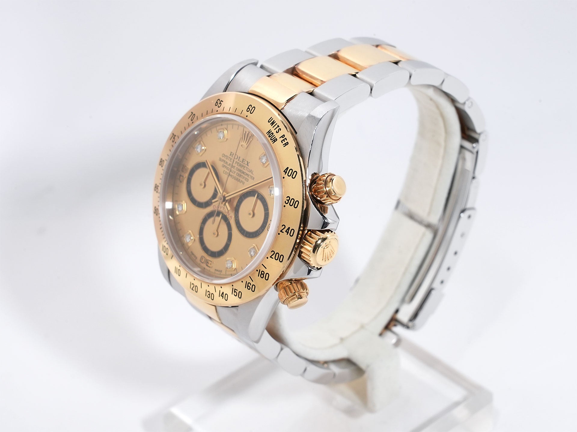 ロレックス デイトナ エルプリメロ Ref.16523G ステンレススチール/イエローゴールド シャンパン×8Pダイヤ文字盤 中古 i4bkyb94