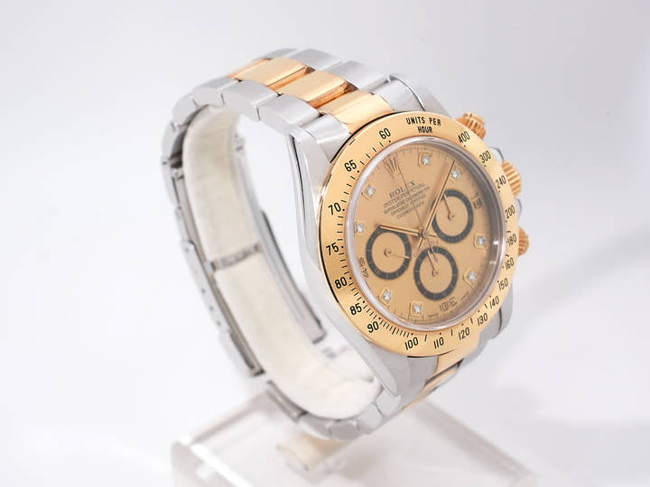ロレックス デイトナ エルプリメロ Ref.16523G ステンレススチール/イエローゴールド シャンパン×8Pダイヤ文字盤 中古 i4bkyb94