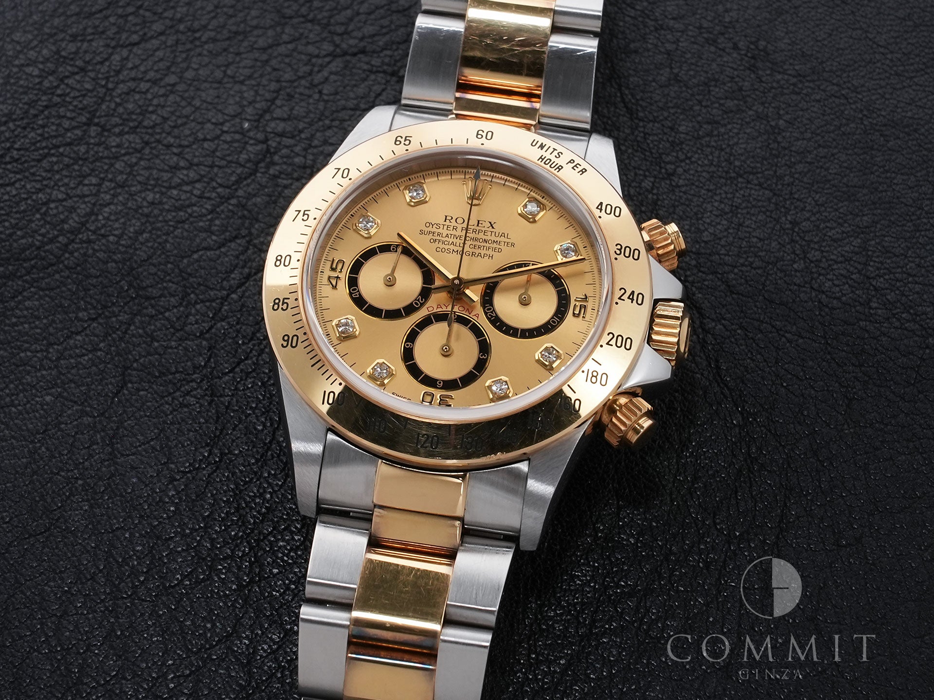 ロレックス デイトナ エルプリメロ Ref.16523G ステンレススチール/イエローゴールド シャンパン×8Pダイヤ文字盤 中古 i4bkyb94
