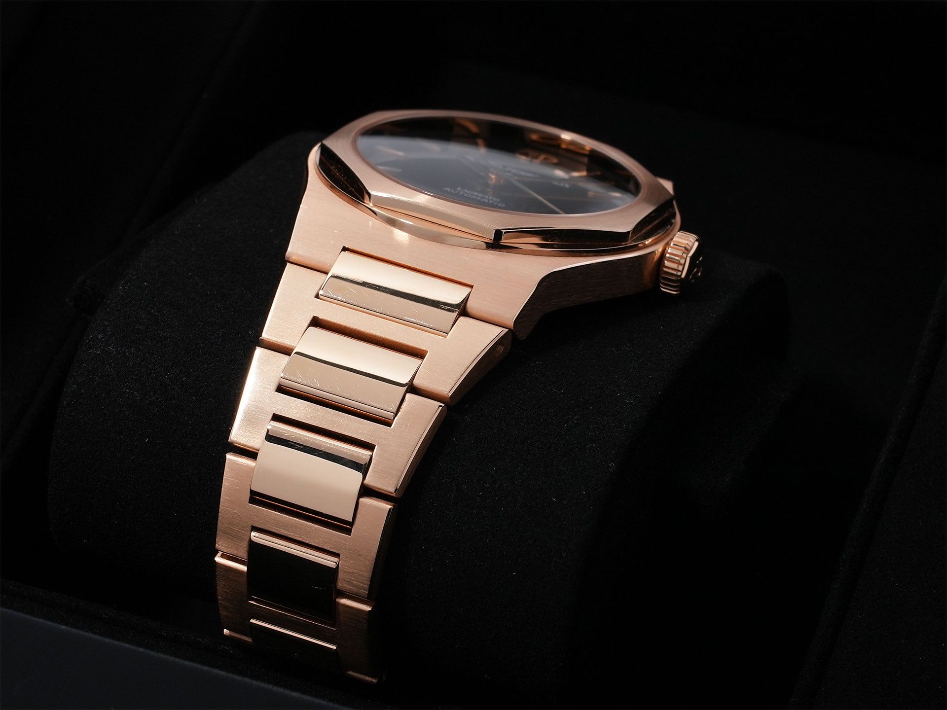 ジラールペルゴ ロレアート Ref.81010-52-3118-1CM ピンクゴールド オニキス文字盤 中古 93o5kfhm