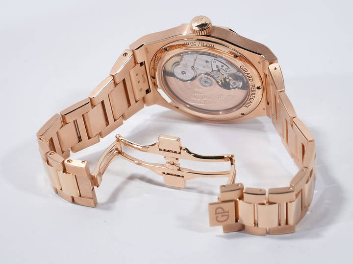 ジラールペルゴ ロレアート Ref.81010-52-3118-1CM ピンクゴールド オニキス文字盤 中古 93o5kfhm