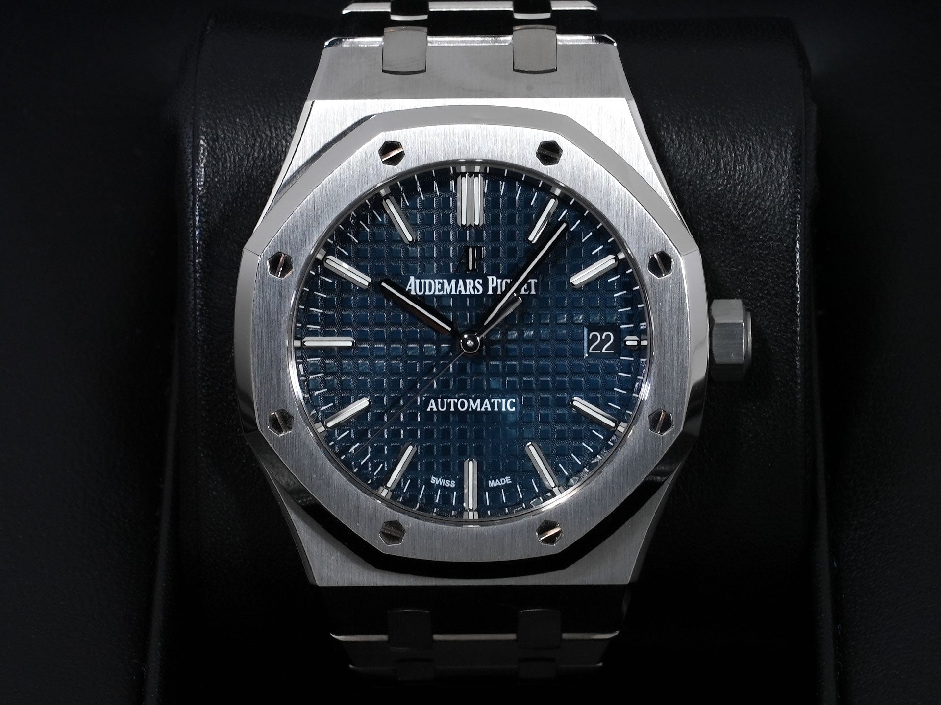 オーデマピゲ ロイヤルオーク Ref.15450ST.OO.1256ST.03 ステンレススチール ブルー文字盤 美中古 f5y3qzog