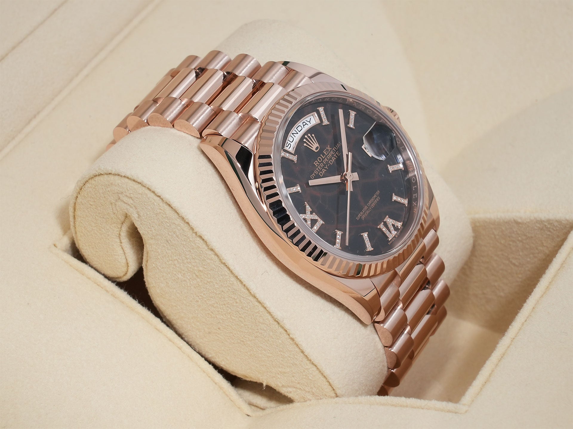 ロレックス デイデイト36 Ref.128235 エバーローズゴールド アイゼンキーゼル文字盤 美品 7i2ebj8x