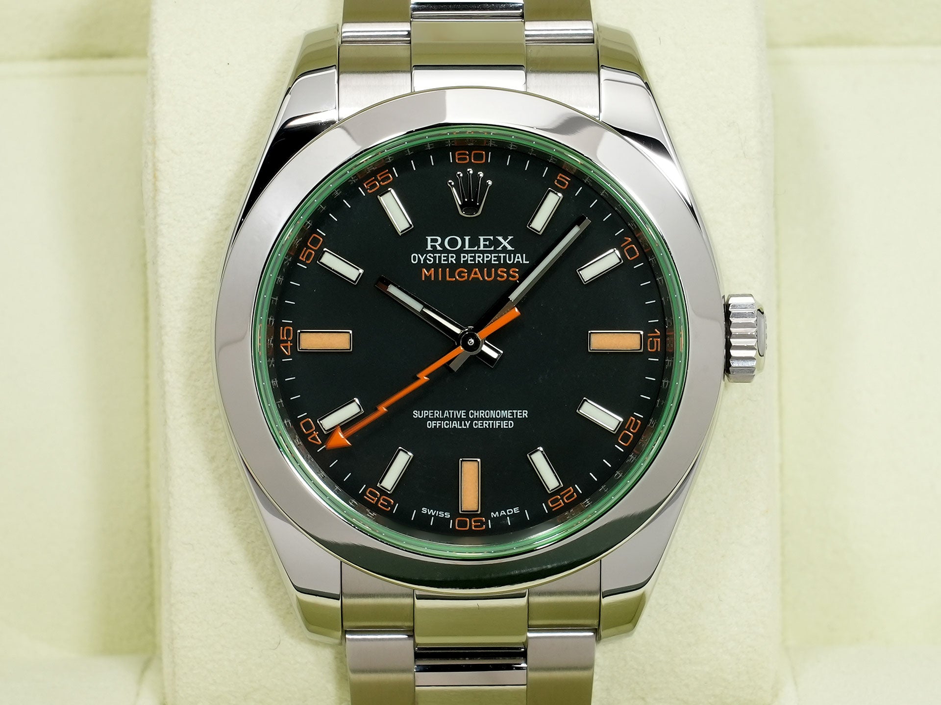 ロレックス ミルガウス Ref.116400GV ステンレススチール ブラック文字盤 美中古 6r6324w3