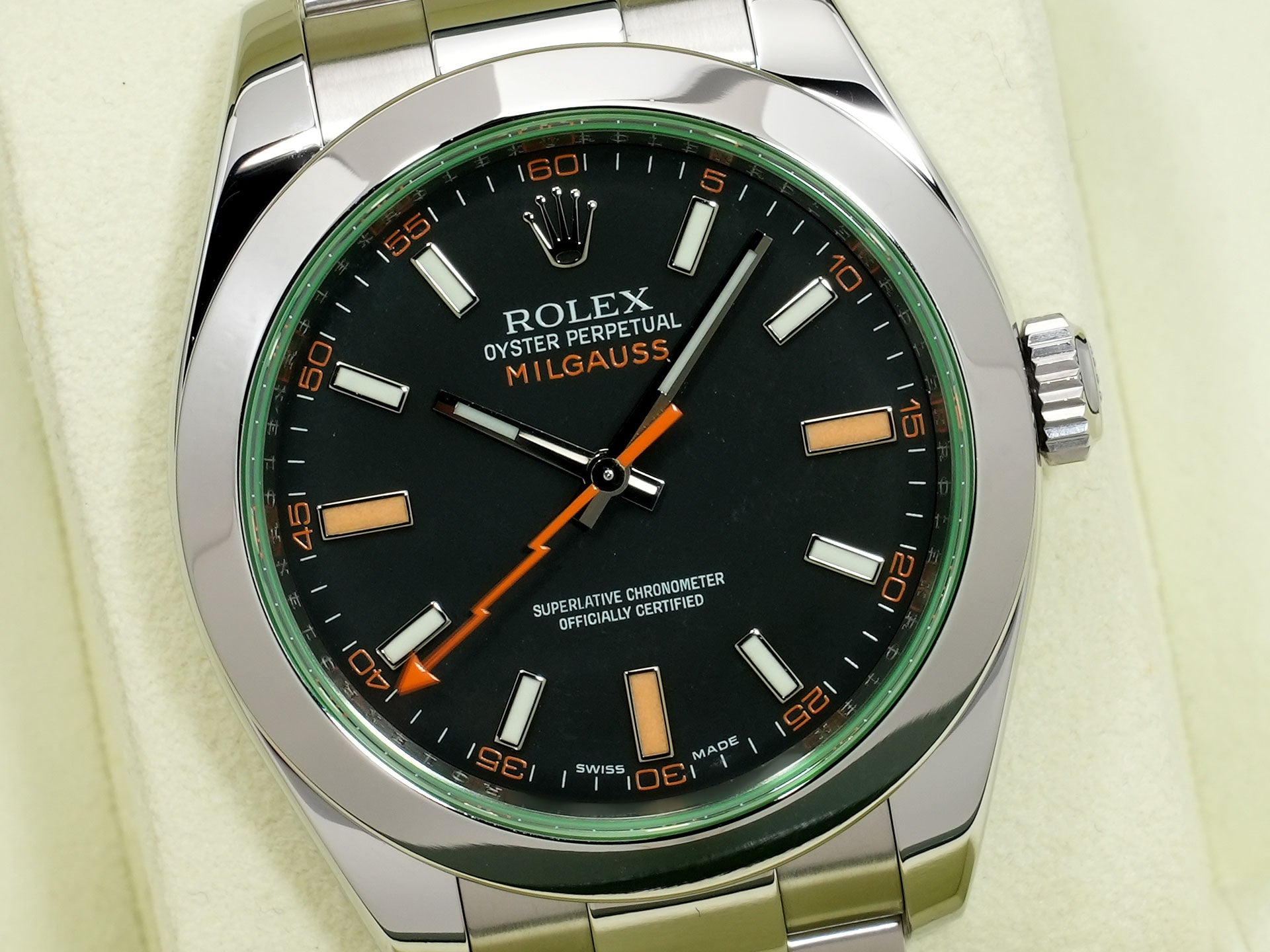 ロレックス ミルガウス Ref.116400GV ステンレススチール ブラック文字盤 美中古 6r6324w3