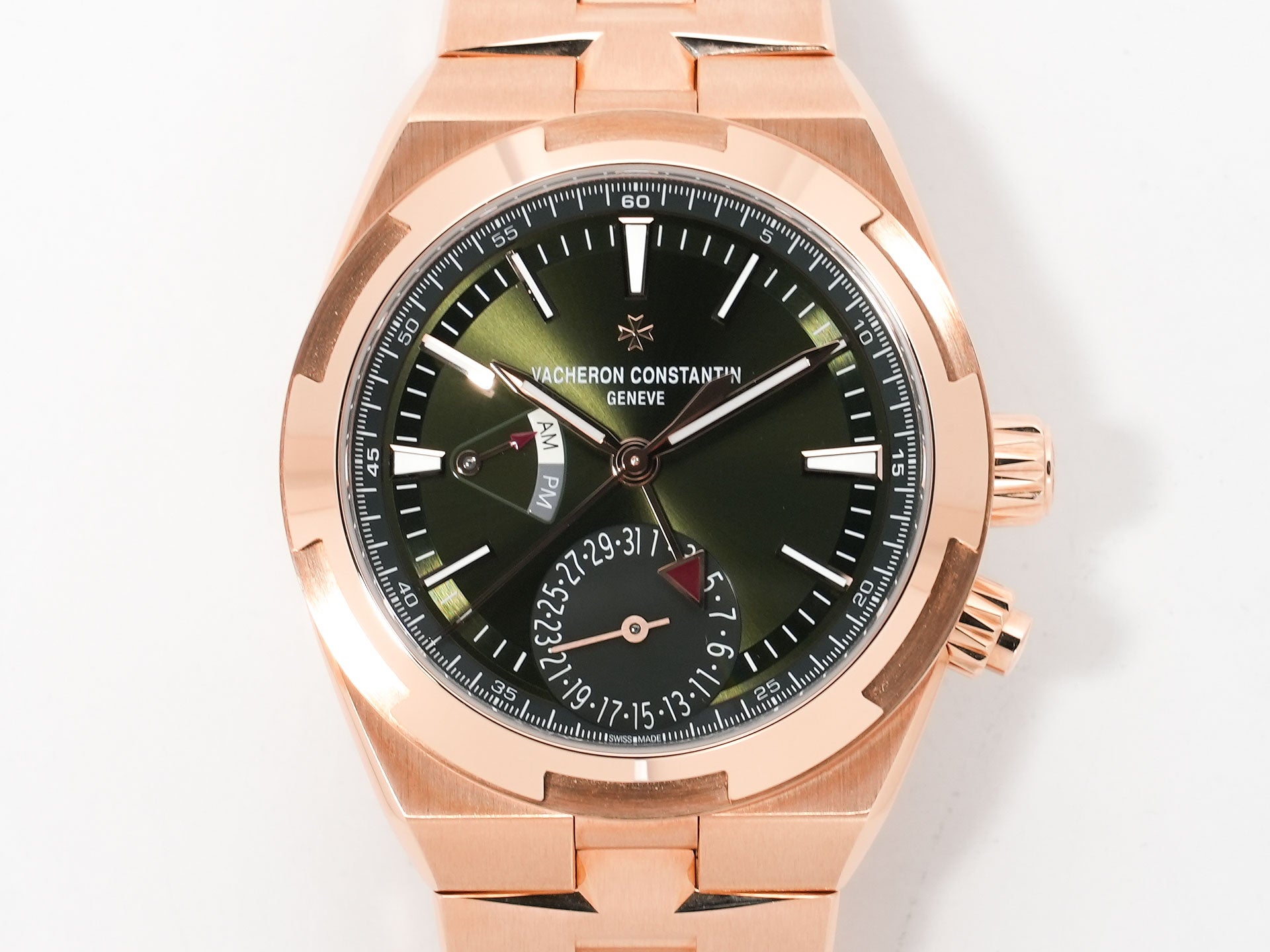 ヴァシュロンコンスタンタン オーヴァーシーズ デュアルタイム Ref.7920V/210R-B965 ピンクゴールド グリーン文字盤 極美品 rh93zsv2