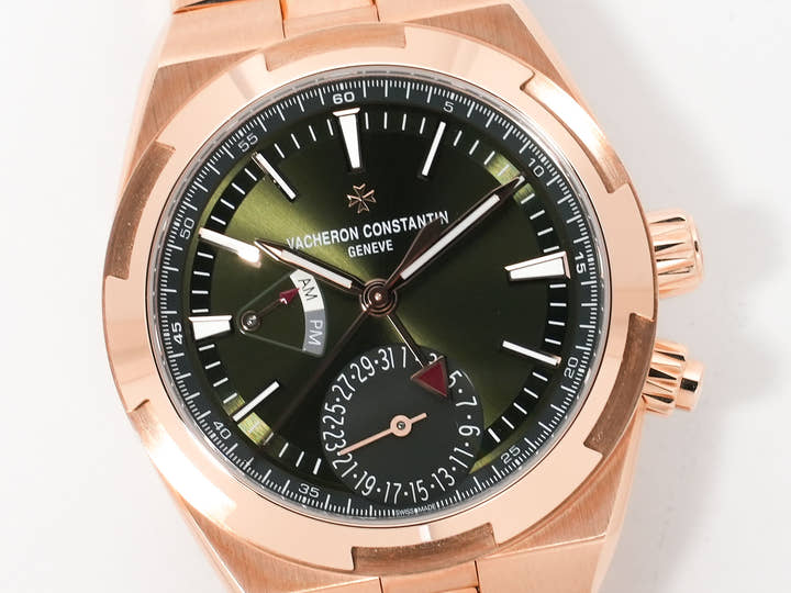 ヴァシュロンコンスタンタン オーヴァーシーズ デュアルタイム Ref.7920V/210R-B965 ピンクゴールド グリーン文字盤 極美品 rh93zsv2