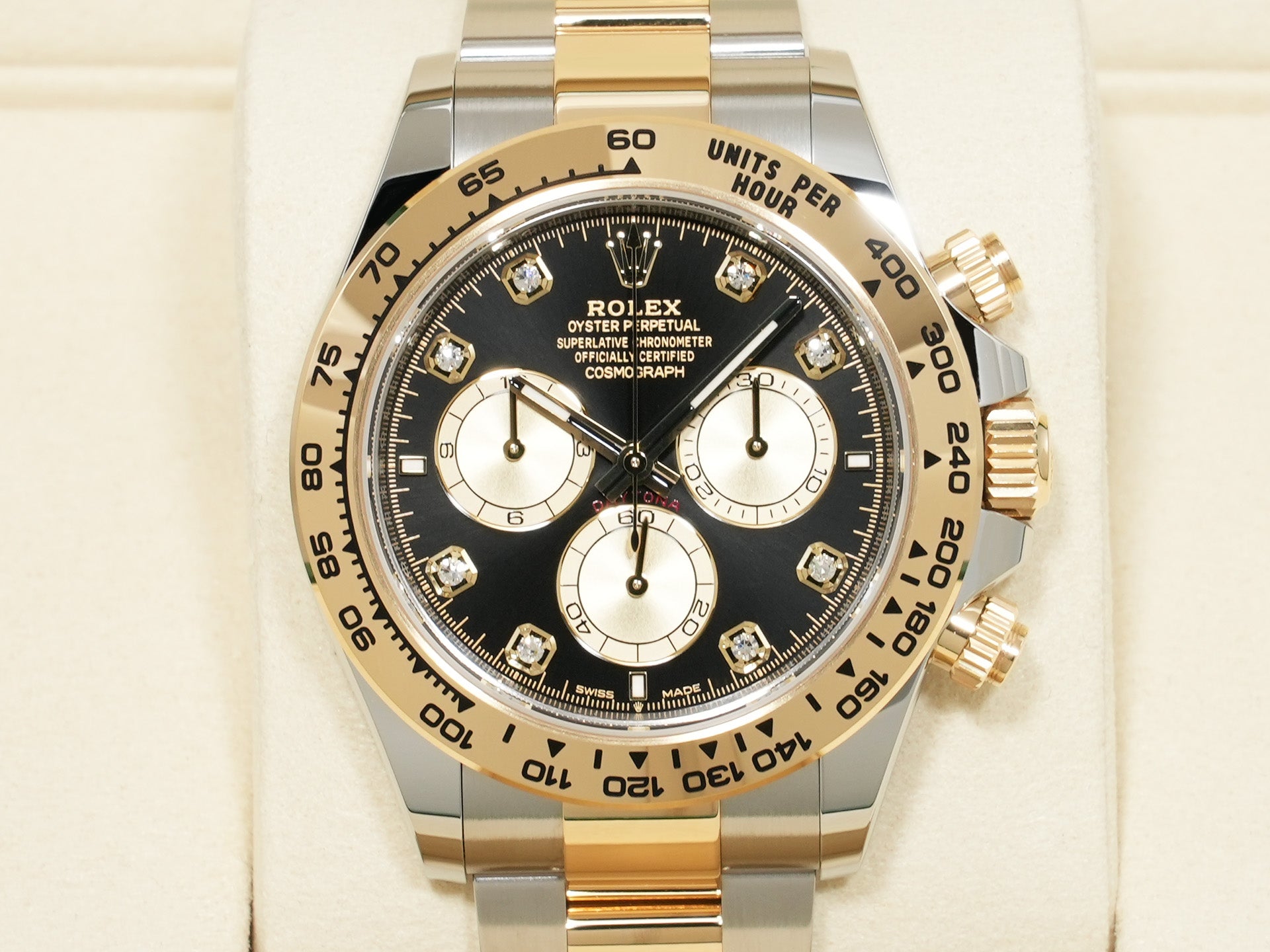 ロレックス デイトナ Ref.126503G ステンレススチール/イエローゴールド ブラックxゴールデンx8Pダイヤ文字盤 未使用 nnb52neq