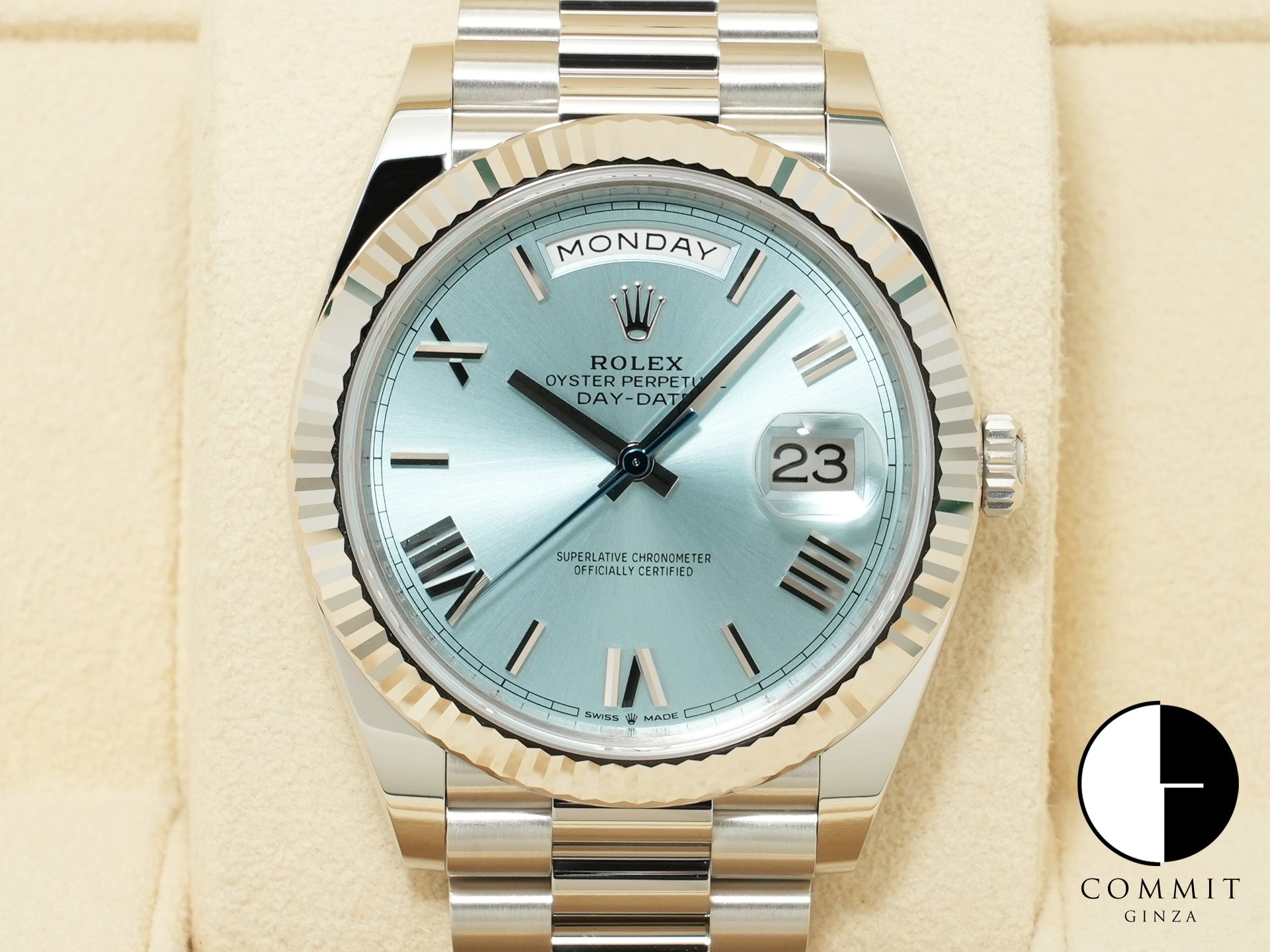 ロレックス デイデイト40 Ref.228236 プラチナ アイスブルー文字盤 未使用 4n7qhqiv