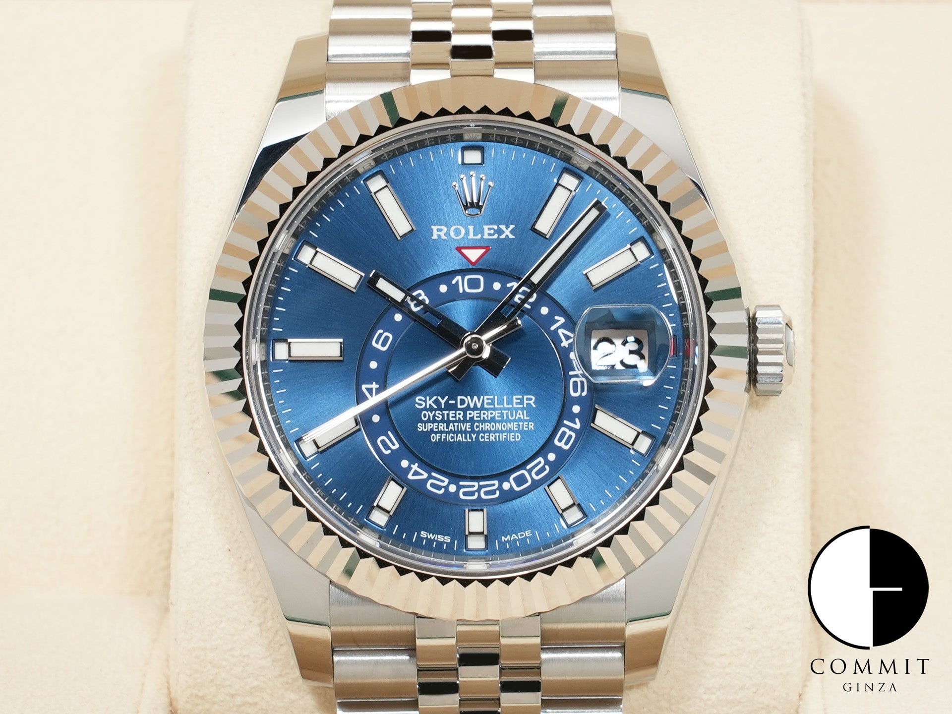 ロレックス スカイドゥエラー Ref.326934 ステンレススチール/ホワイトゴールド ブルー文字盤 ジュビリーブレスレット 未使用 o52qrymv