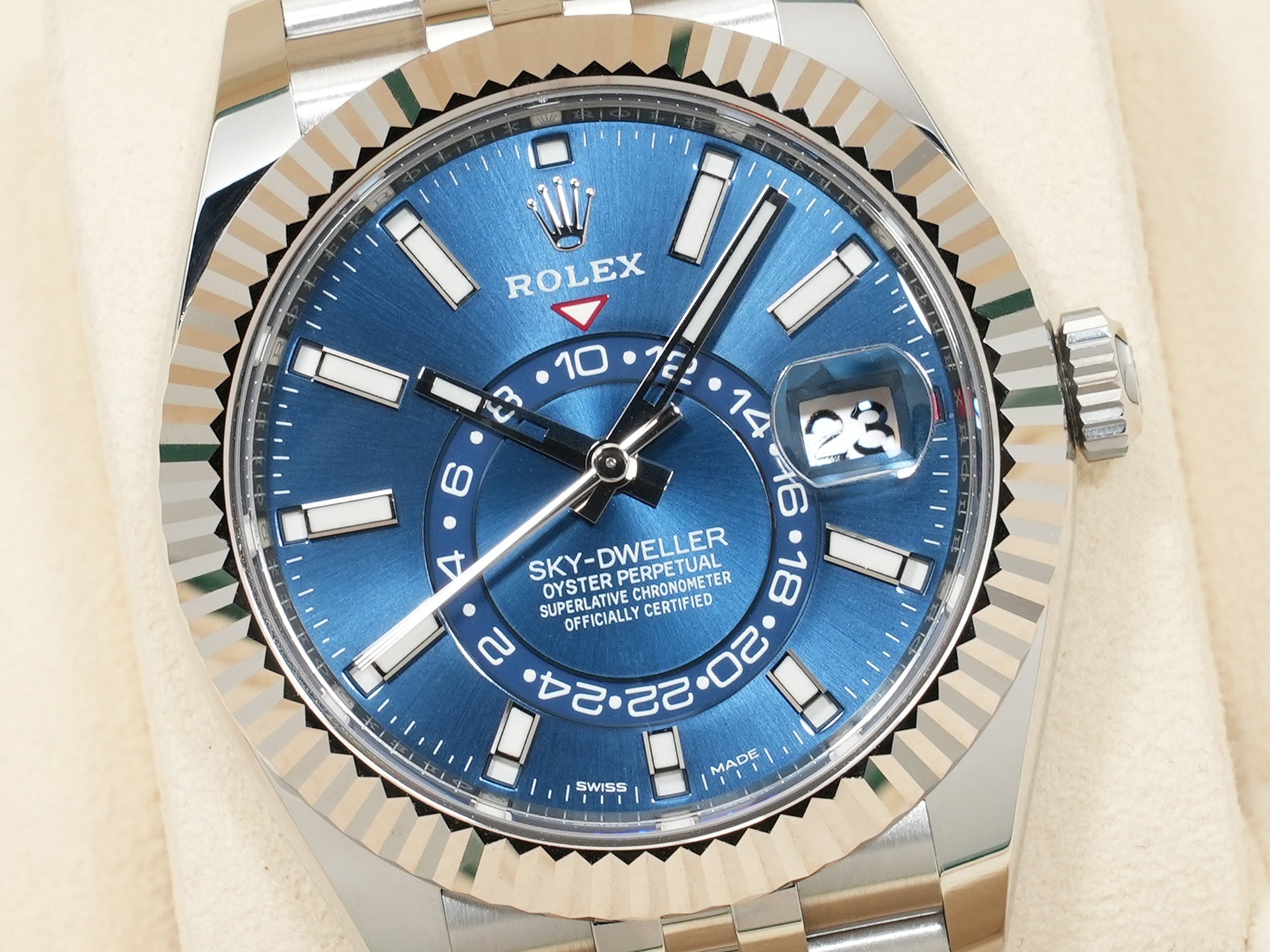 ロレックス スカイドゥエラー Ref.326934 ステンレススチール/ホワイトゴールド ブルー文字盤 ジュビリーブレスレット 未使用 o52qrymv