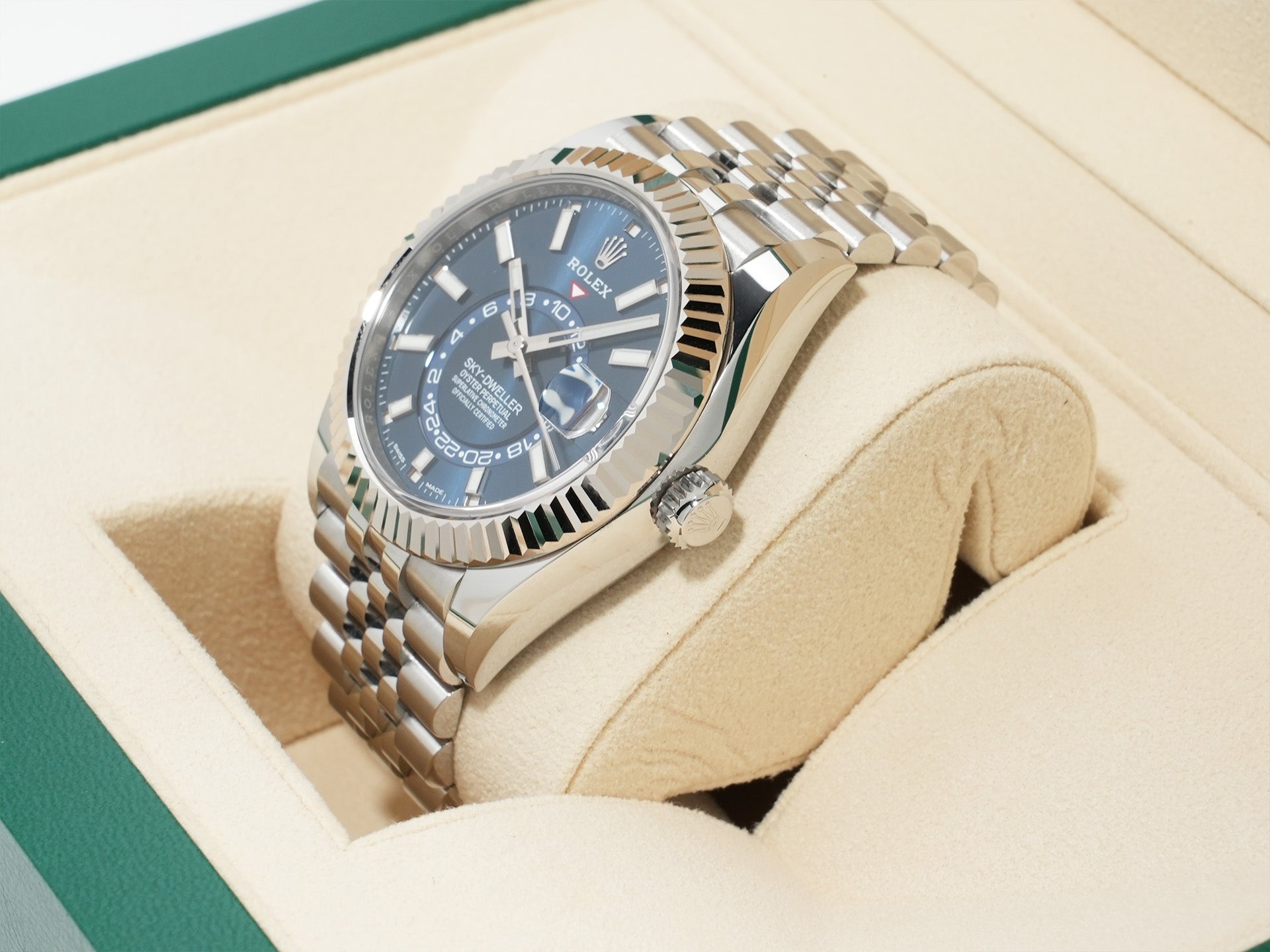 ロレックス スカイドゥエラー Ref.326934 ステンレススチール/ホワイトゴールド ブルー文字盤 ジュビリーブレスレット 未使用 o52qrymv