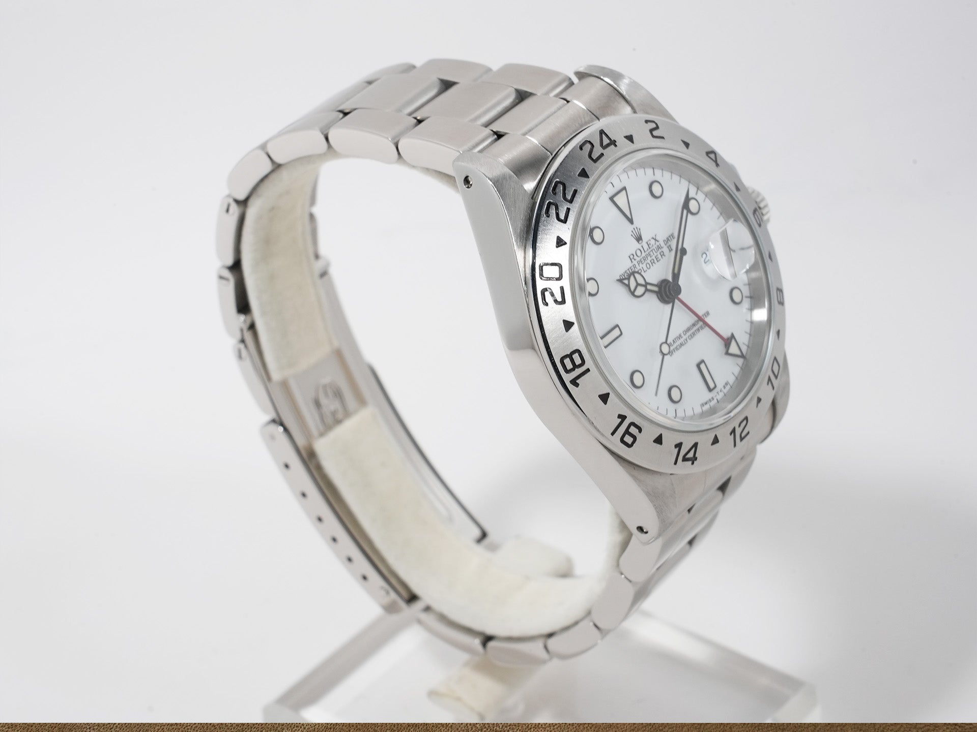 ロレックス エクスプローラーII Ref.16570 ステンレススチール ホワイト文字盤 オイスターブレスレット 美中古 ghvs62i8