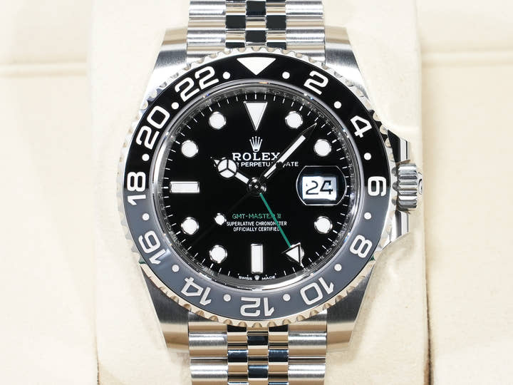 ロレックス GMTマスターII Ref.126710GRNR ステンレススチール ブラック文字盤 ジュビリーブレスレット 未使用 w543bes3