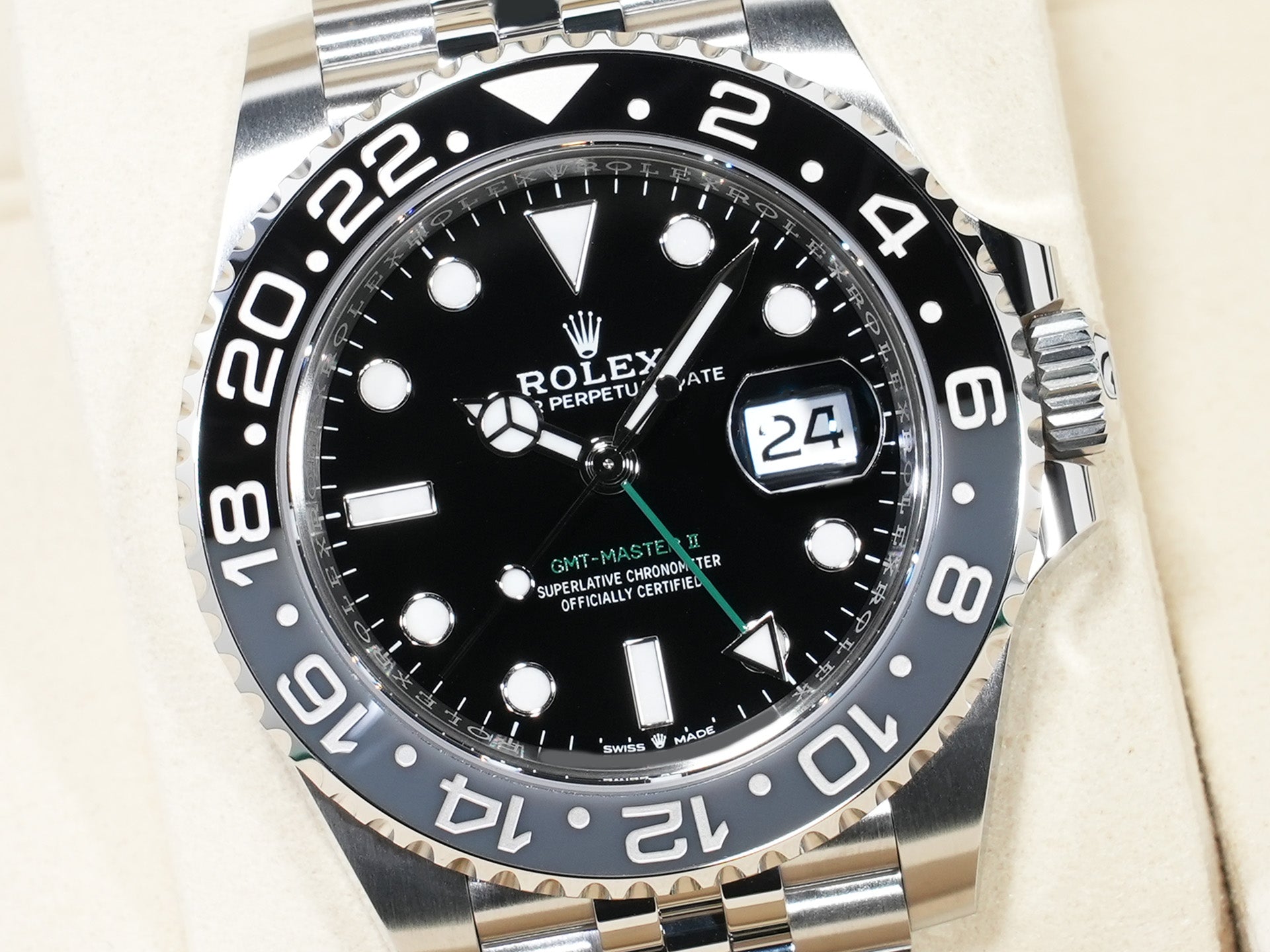 ロレックス GMTマスターII Ref.126710GRNR ステンレススチール ブラック文字盤 ジュビリーブレスレット 未使用 w543bes3