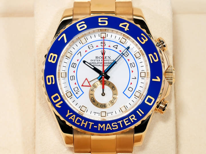 Rolex Yacht-Master II Ref. 116688 Yellow Gold White Dial Excellent Used Condition dxjc9be7