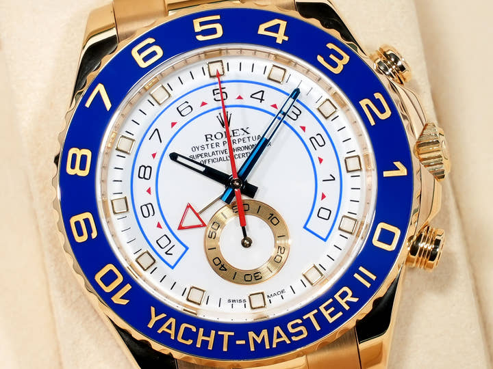 Rolex Yacht-Master II Ref. 116688 Yellow Gold White Dial Excellent Used Condition dxjc9be7