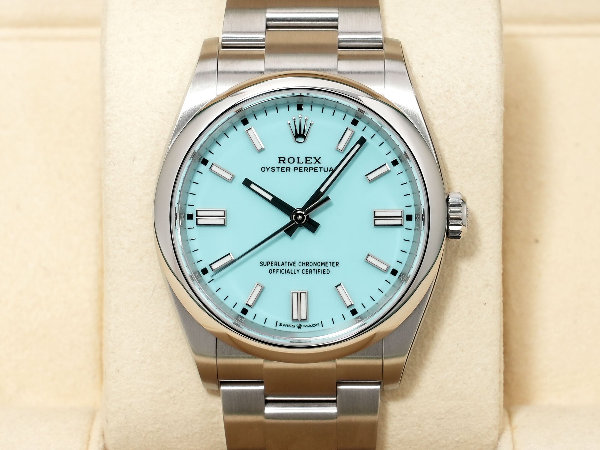 ロレックス オイスターパーペチュアル36 Ref.126000 ステンレススチール ターコイズ文字盤 未使用 fwxh2ws7