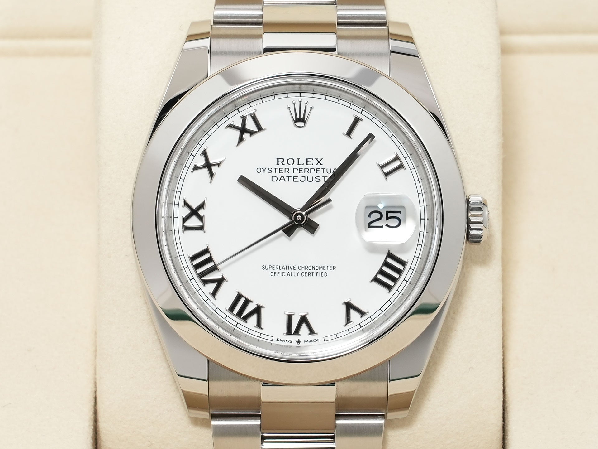 ロレックス デイトジャスト41 Ref.126300 ステンレススチール ホワイト文字盤 オイスターブレスレット 未使用 rb64vqyw