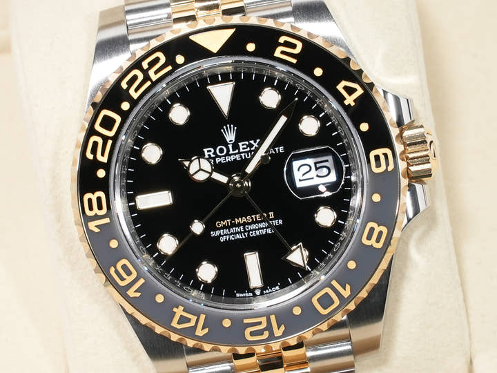 ロレックス GMTマスターII Ref.126713GRNR ステンレススチール/イエローゴールド ブラック文字盤 ジュビリーブレスレット 未使用 ncnhx9d5