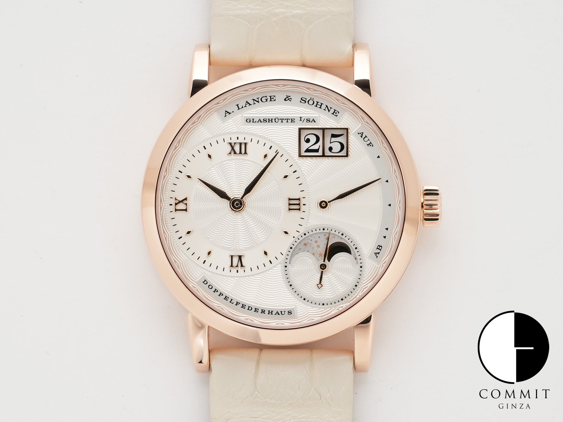 A.ランゲ＆ゾーネ リトル ランゲ1 ムーンフェイズ Ref.182.030 ピンクゴールド シルバー文字盤 美品 htumfan4