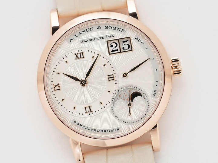 A.ランゲ＆ゾーネ リトル ランゲ1 ムーンフェイズ Ref.182.030 ピンクゴールド シルバー文字盤 美品 htumfan4