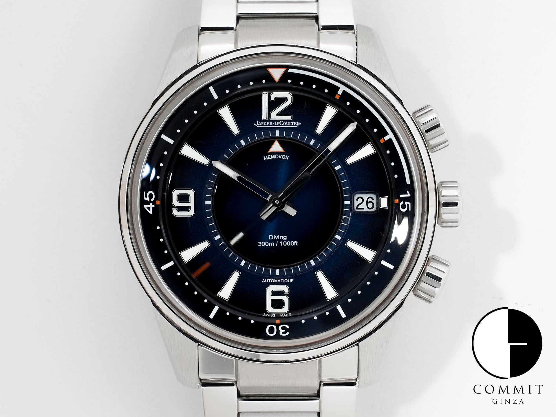 ジャガールクルト ポラリス マリナー メモボックス Ref.Q9038180 ステンレススチール ブルー文字盤 中古 5axme4dh