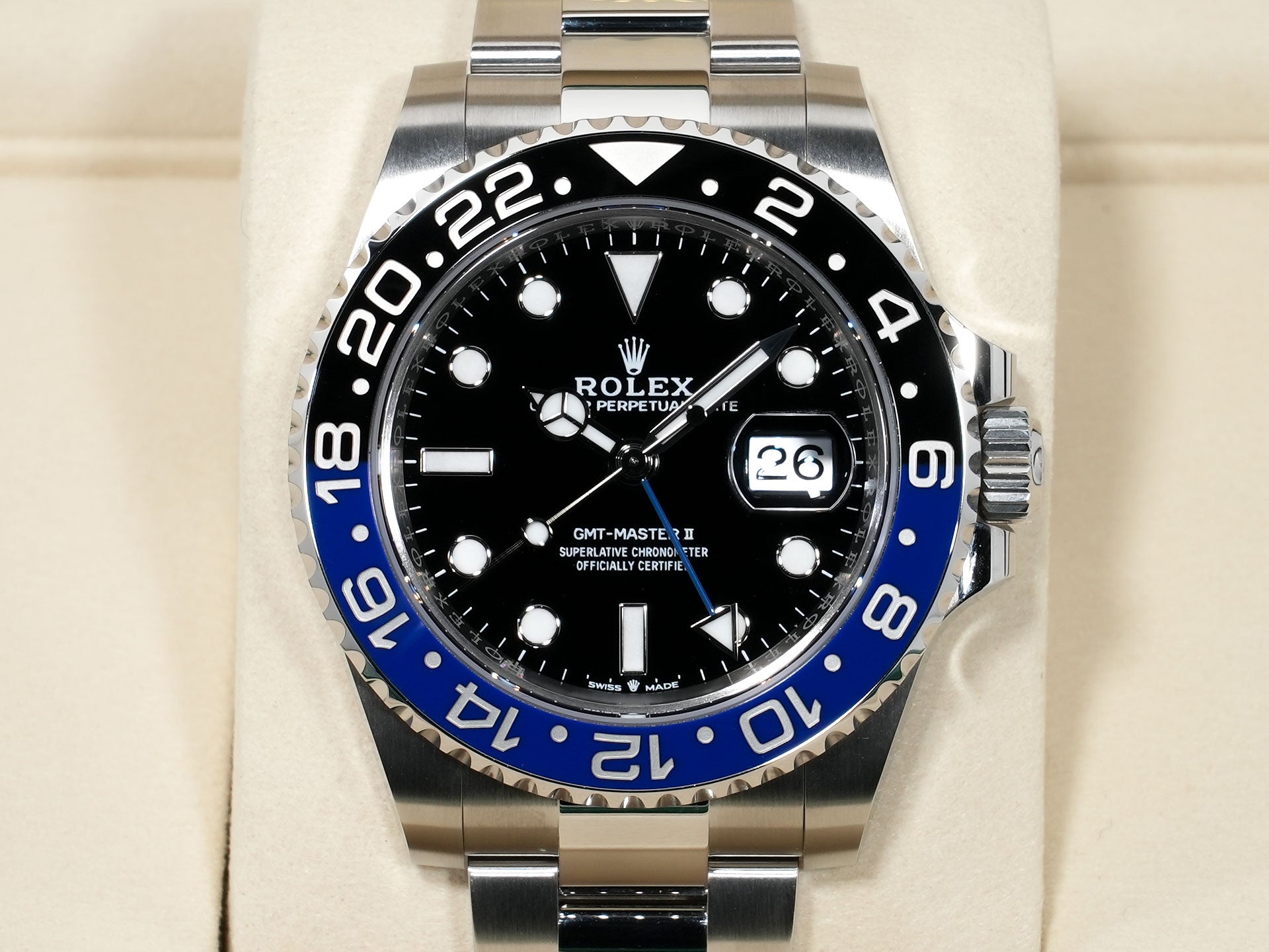 ロレックス GMTマスターII Ref.126710BLNR ステンレススチール ブラック文字盤 オイスターブレスレット 未使用 oeqiq288