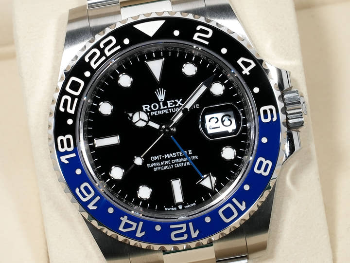 ロレックス GMTマスターII Ref.126710BLNR ステンレススチール ブラック文字盤 オイスターブレスレット 未使用 oeqiq288