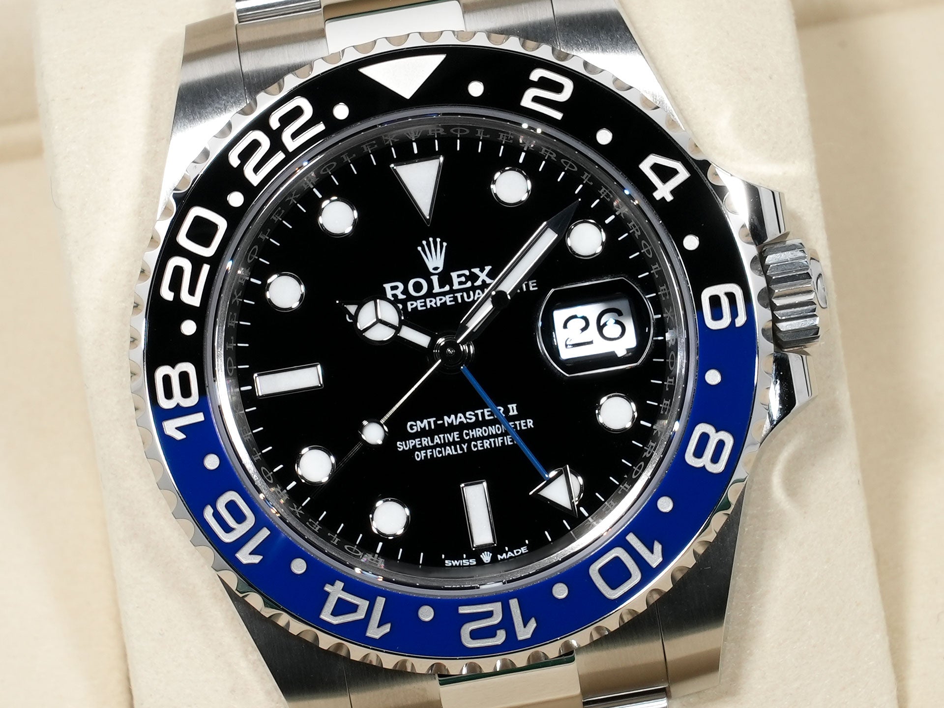 ロレックス GMTマスターII Ref.126710BLNR ステンレススチール ブラック文字盤 オイスターブレスレット 未使用 oeqiq288