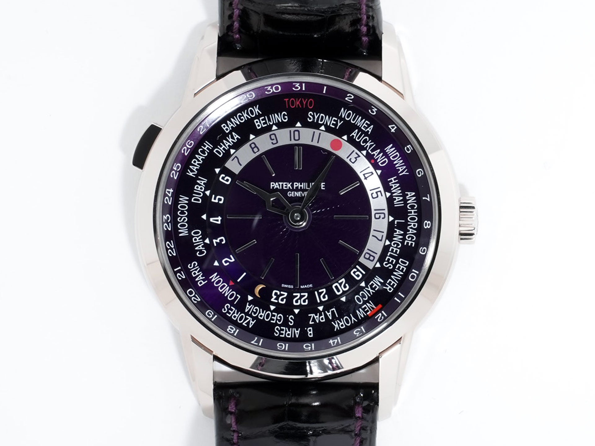 パテックフィリップ コンプリケーション ワールドタイム デイト Ref.5330G-010 ホワイトゴールド パープル文字盤 未使用 ujcn96t8