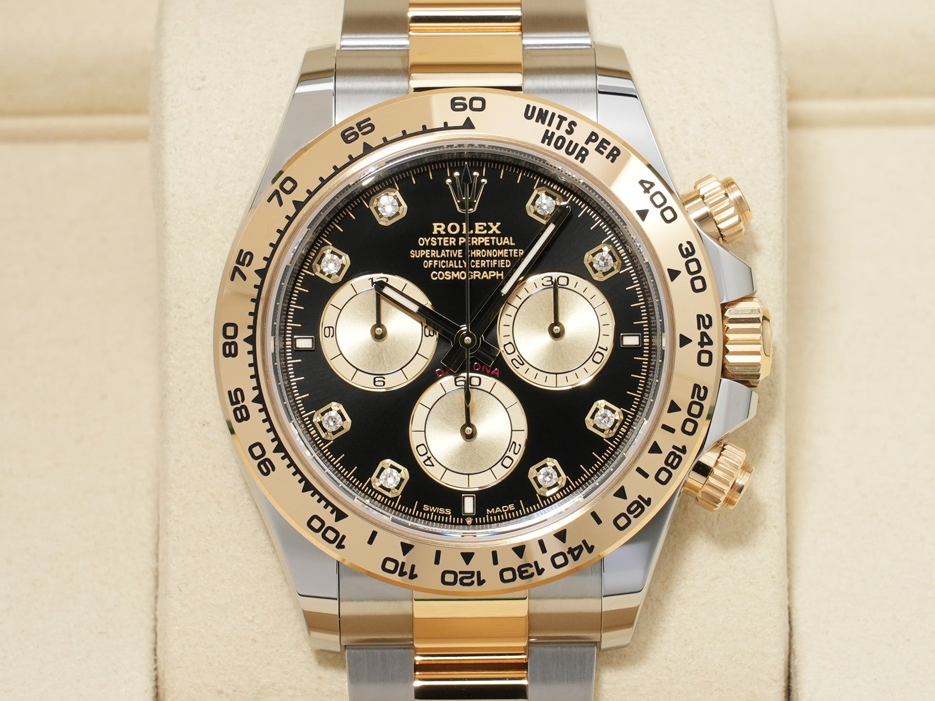 ロレックス デイトナ Ref.126503G ステンレススチール/イエローゴールド ブラックxゴールデンx8Pダイヤ文字盤 未使用 w59kxens