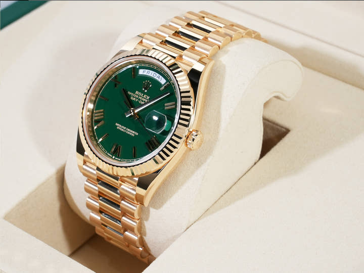 Rolex Day-Date 40 Ref.228238 Yellow Gold Green Dial Unused 3o968nbc