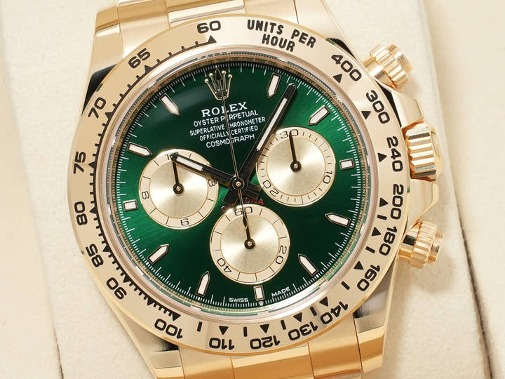 ロレックス デイトナ Ref.126508 イエローゴールド グリーン文字盤 未使用 xziu68a5