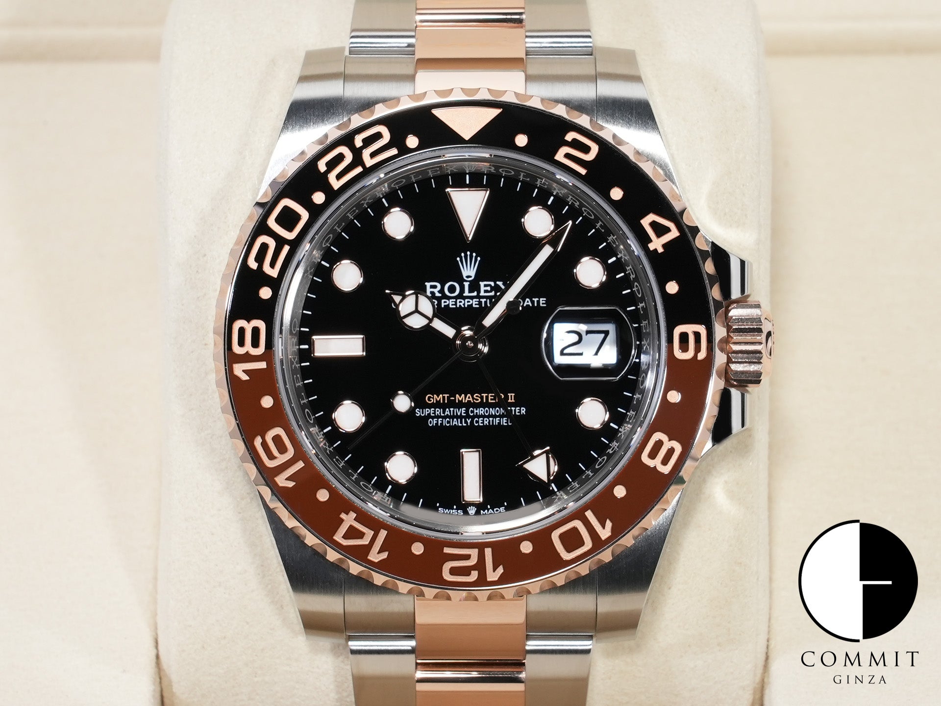 ロレックス GMTマスターII Ref.126711CHNR ステンレススチール/エバーローズゴールド ブラック文字盤 オイスターブレスレット 美中古 vcuty7ci