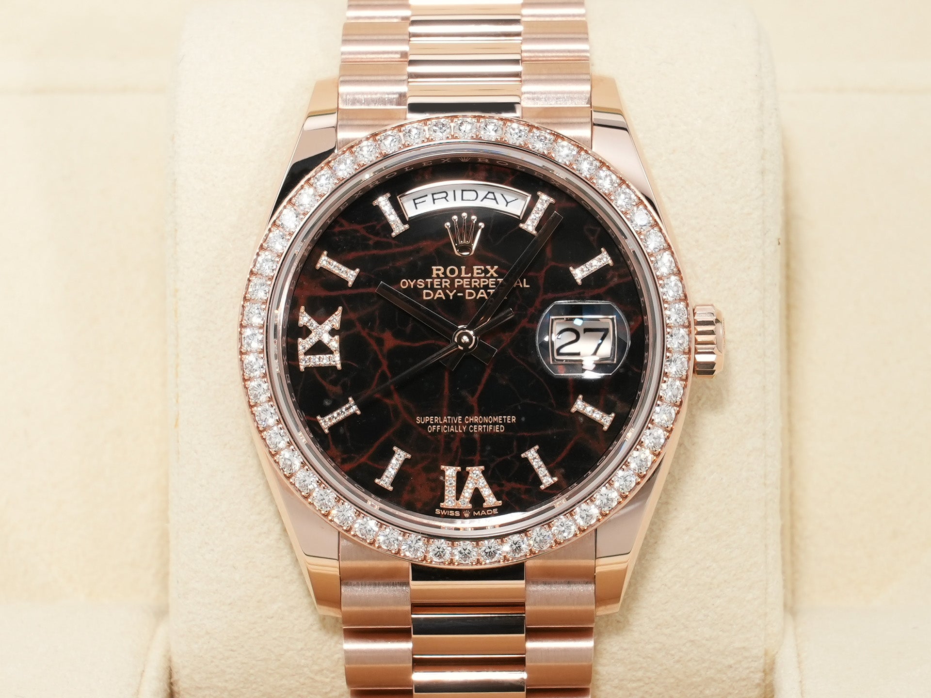 ロレックス デイデイト36 Ref.128345RBR エバーローズゴールド アイゼンキーゼル文字盤 未使用 LP6JCLAC